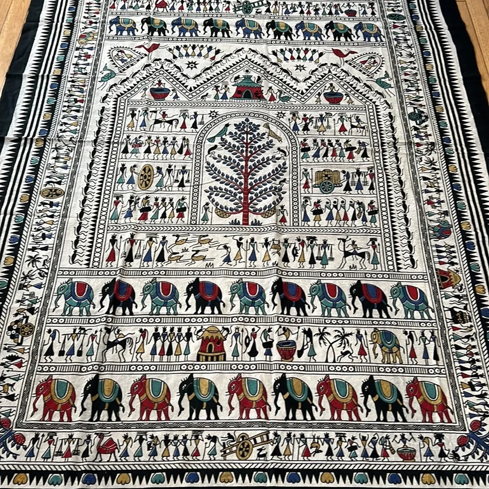 Black and grey tapestry